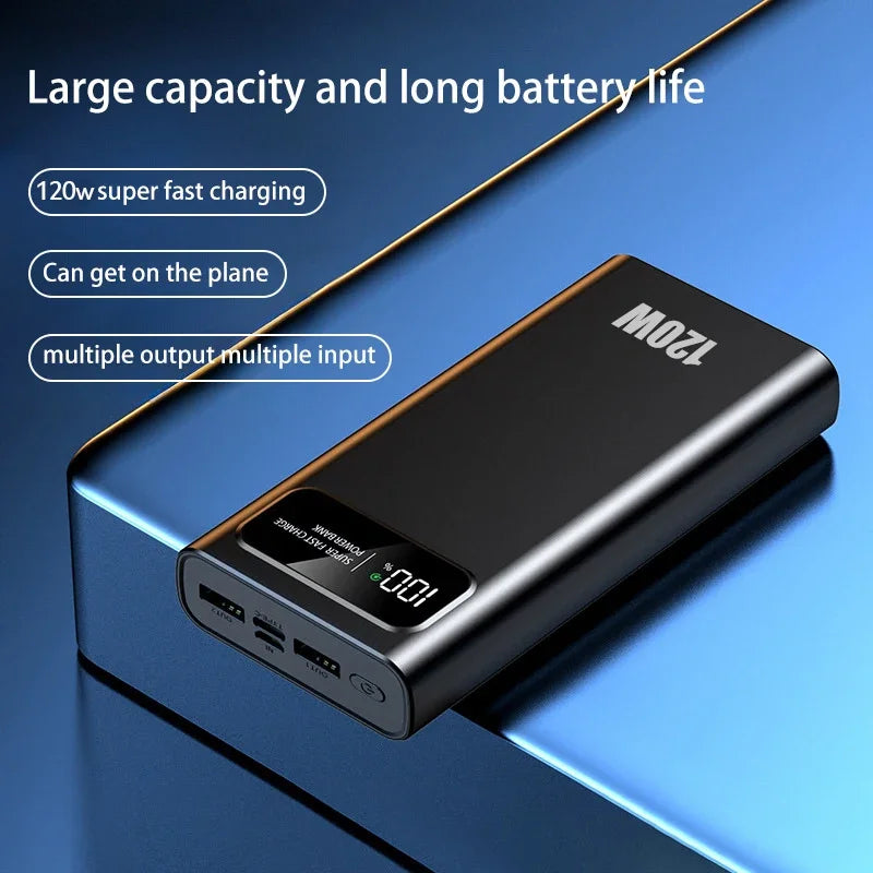 120W Portable Power Bank Fast Charging For iPhone Samsung