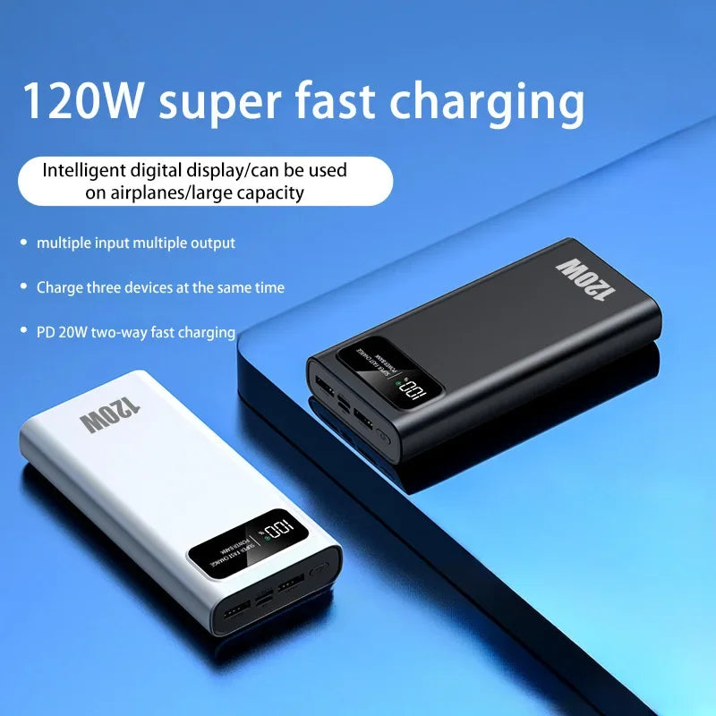 120W Portable Power Bank Fast Charging For iPhone Samsung