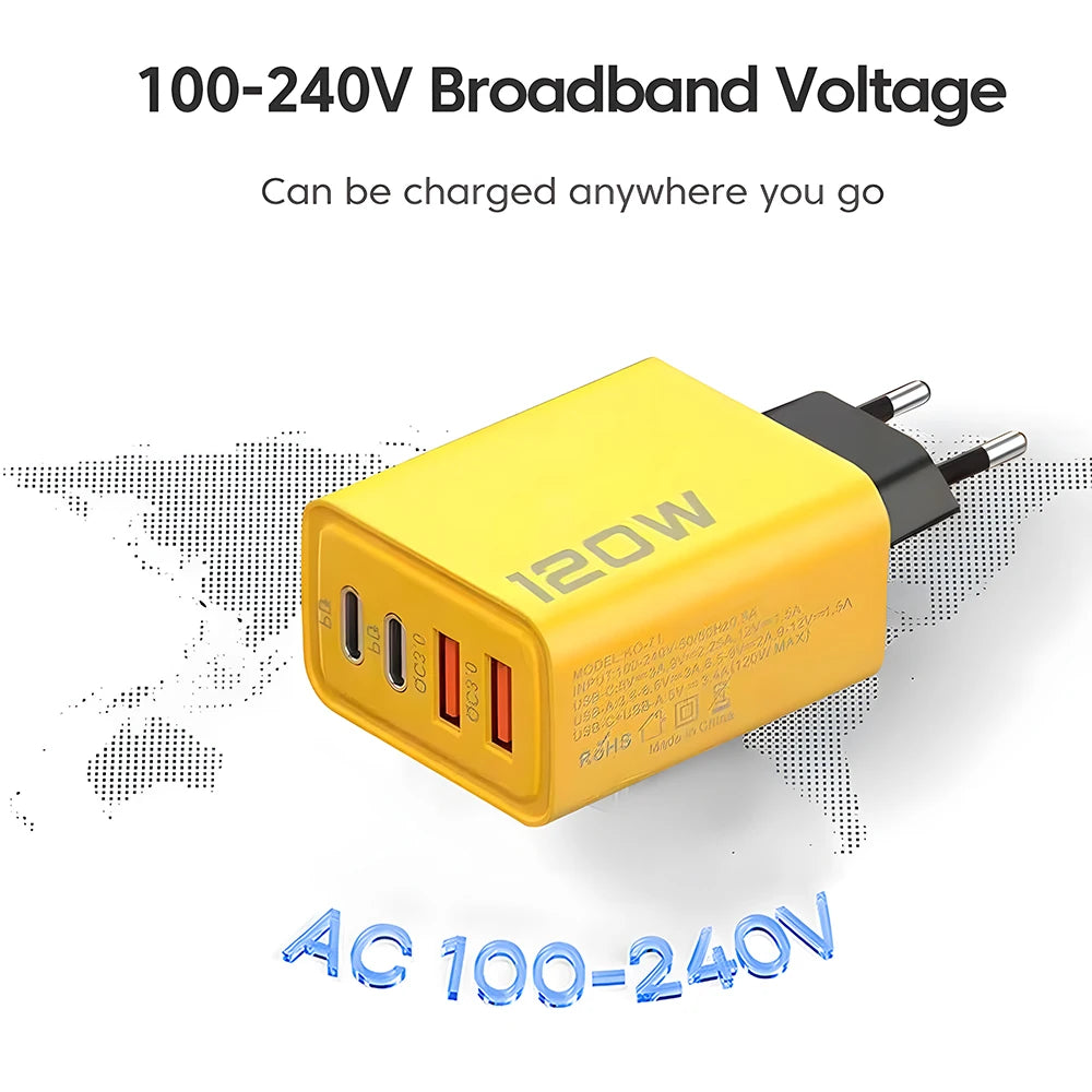 4 Ports USB-C Fast Charging Adapter 120W